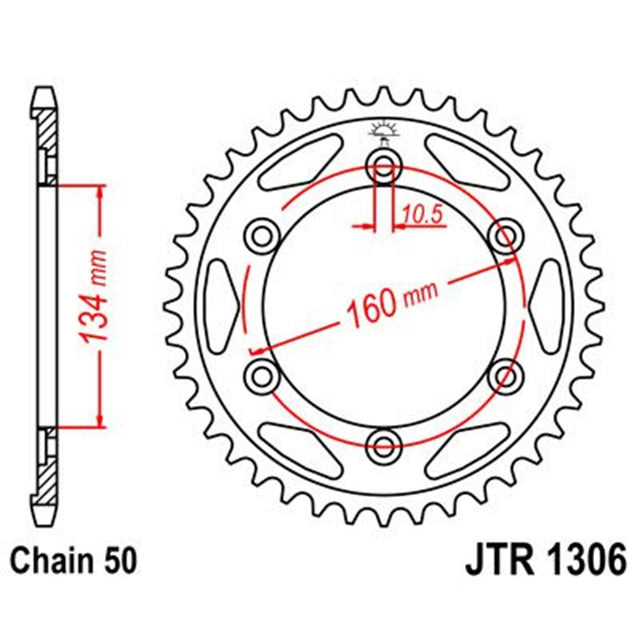 Corona de Acero 43 Dientes Zinc Negro JTR1306 JT Sprockets