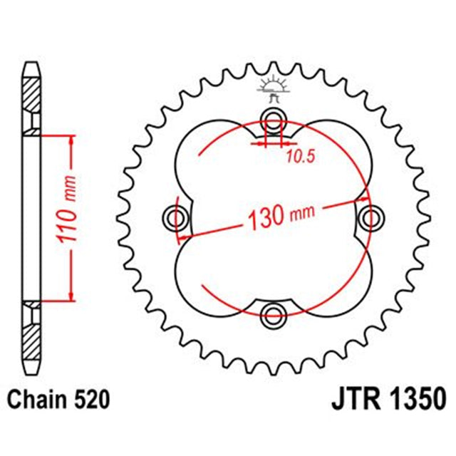 Corona de Acero 38 Dientes JTR1350 JT Sprockets