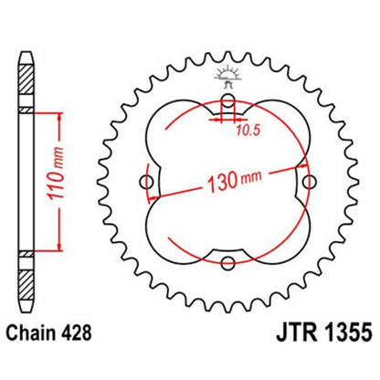 Corona de Acero 50 Dientes JTR1355 JT Sprockets