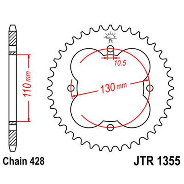 Corona de Acero 48 Dientes JTR1355 JT Sprockets
