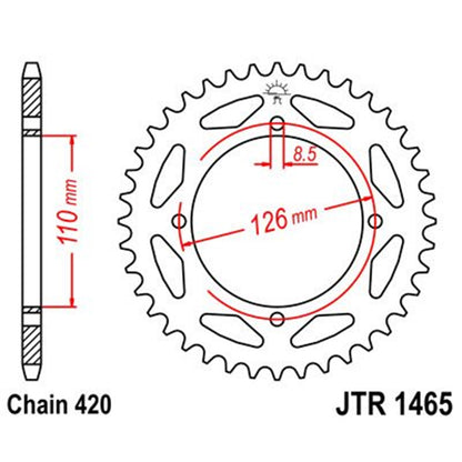 Corona de Acero 46 Dientes JTR1465 JT Sprockets