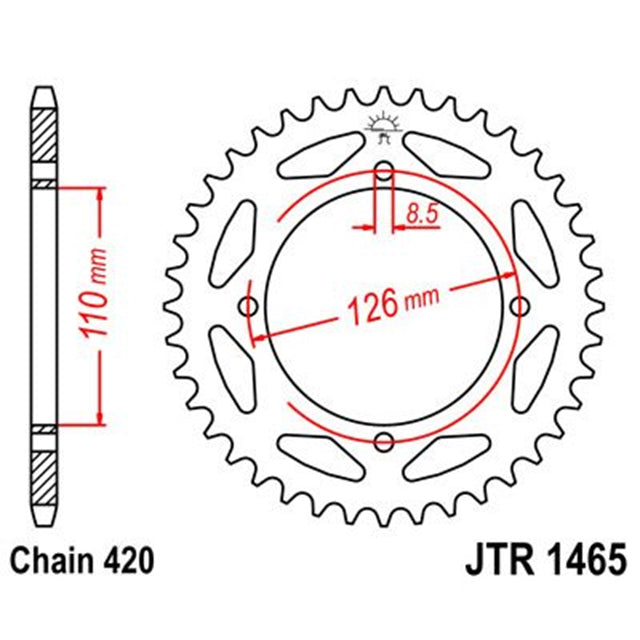 Corona de Acero 47 Dientes JTR1465 JT Sprockets