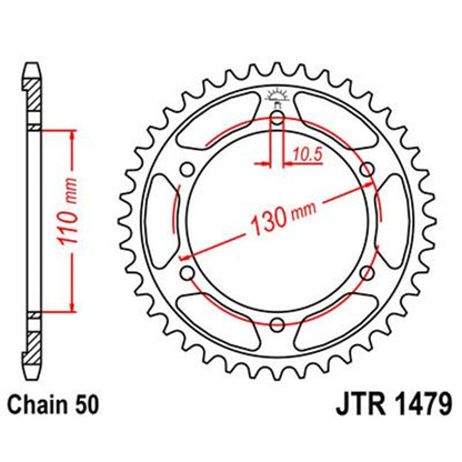 Corona de Acero 45 Dientes Zinc Negro JTR1479 JT Sprockets
