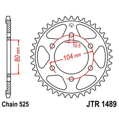 Corona de Acero 43 Dientes Zinc Negro JTR1489 JT Sprockets
