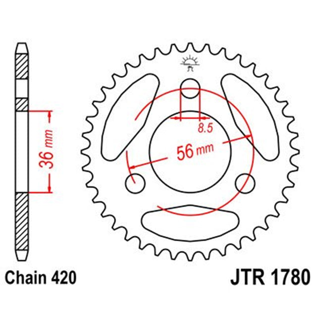 Corona de Acero 28 Dientes JTR1780 JT Sprockets