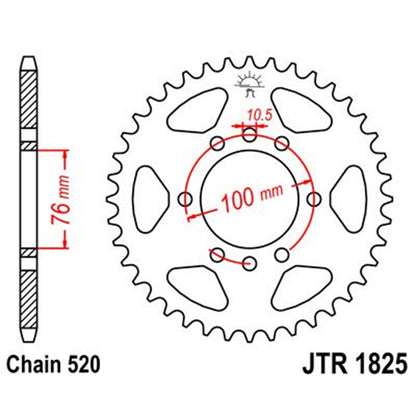 Corona de Acero 38 Dientes JTR1825 JT Sprockets