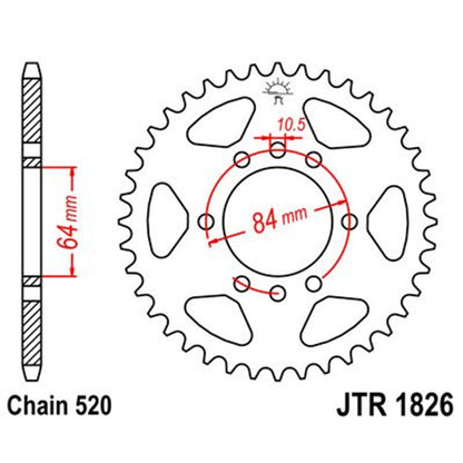 Corona de Acero 40 Dientes JTR1826 JT Sprockets