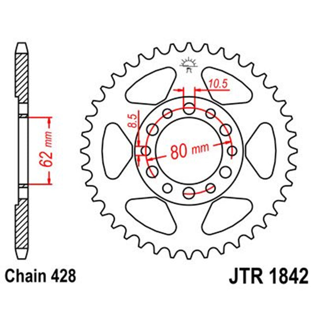 Corona de Acero 45 Dientes JTR1842 JT Sprockets