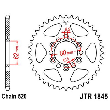 Corona de Acero 37 Dientes JTR1845 JT Sprockets