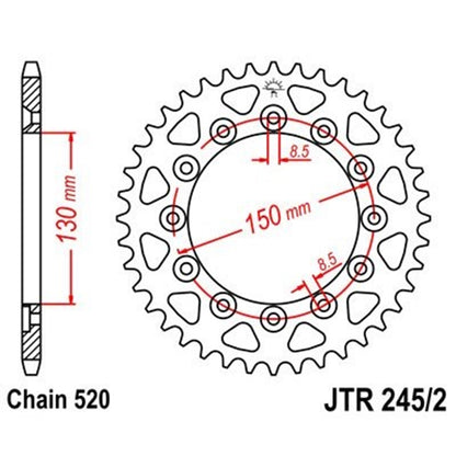 Corona de Acero 43 Dientes JTR245/2 JT Sprockets