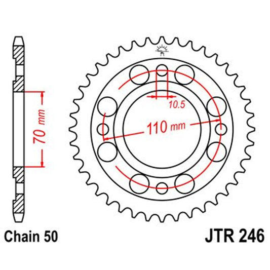 Corona de Acero 35 Dientes JTR246 JT Sprockets JTR246.35