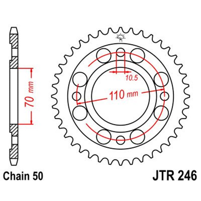 Corona de Acero 37 Dientes JTR246 JT Sprockets JTR246.37