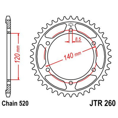 Corona de Acero 40 Dientes JTR260 JT Sprockets
