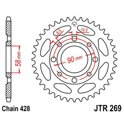 Corona de Acero 35 Dientes JTR269 JT Sprockets