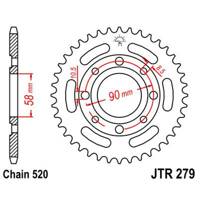 Rear sprocket Steel 30 Teeth JTR279 JT Sprockets