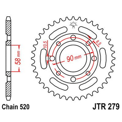 Rear sprocket Steel 30 Teeth JTR279 JT Sprockets