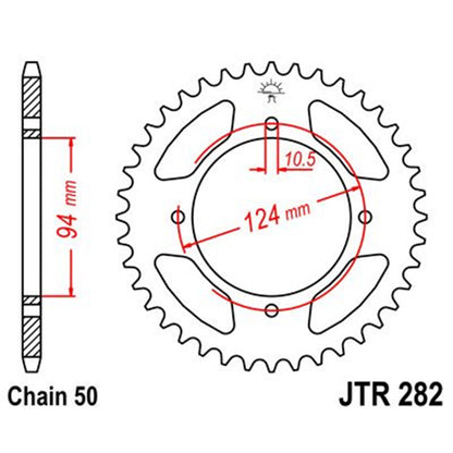 Corona de Acero 37 Dientes JTR282 JT Sprockets