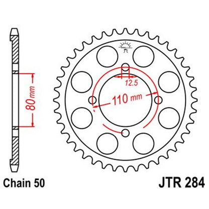 Corona de Acero 48 Dientes JTR284 JT Sprockets