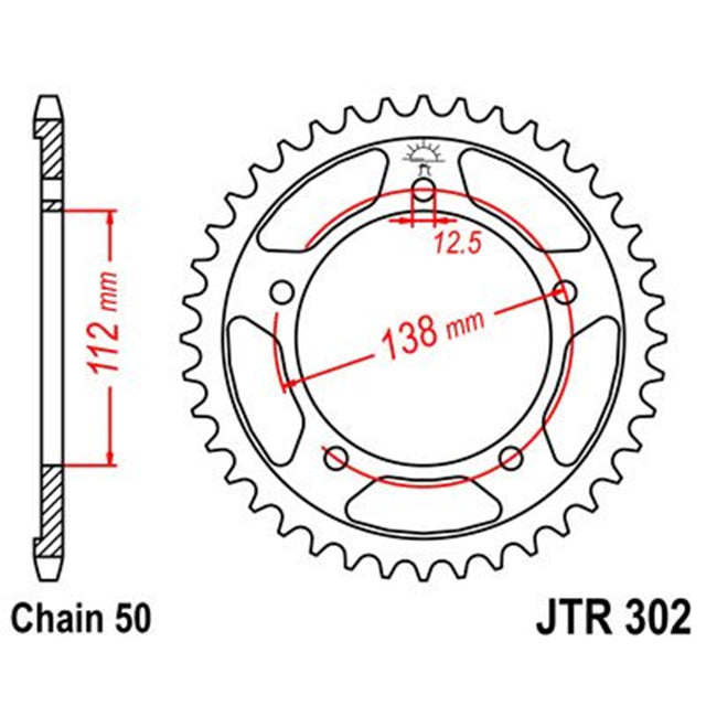Corona de Acero 45 Dientes JTR302 JT Sprockets