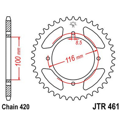 Corona Kawasaki KX 85 2001-21 Z-54 Acero JT Sprockets
