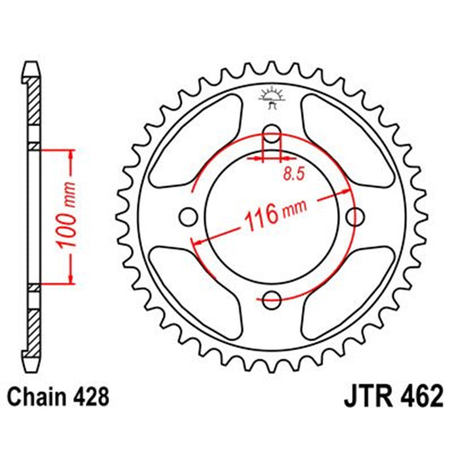 Corona Kawasaki KX 85 2001-21 Z-49 de Acero JT Sprockets