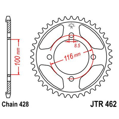 Corona Kawasaki KX 85 2001-21 Z-51 de Acero JT Sprockets