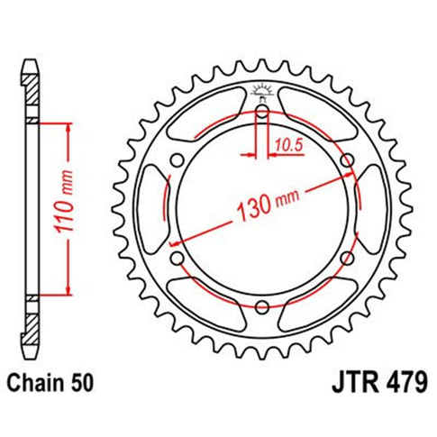 Corona de Acero 46 Dientes Zinc Negro JTR479 JT Sprockets JTR479.46ZBK