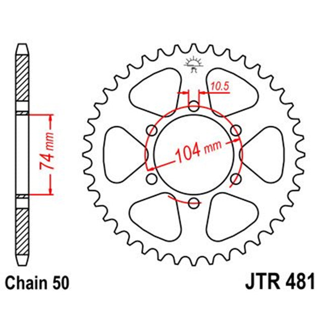 Corona de Acero 40 Dientes JTR481 JT Sprockets