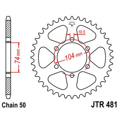 Corona de Acero 40 Dientes JTR481 JT Sprockets