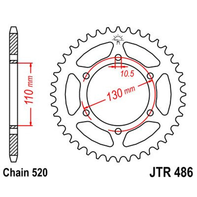Corona de Acero 44 Dientes JTR486 JT Sprockets