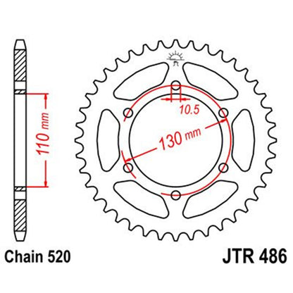 Corona de Acero 42 Dientes JTR486 JT Sprockets