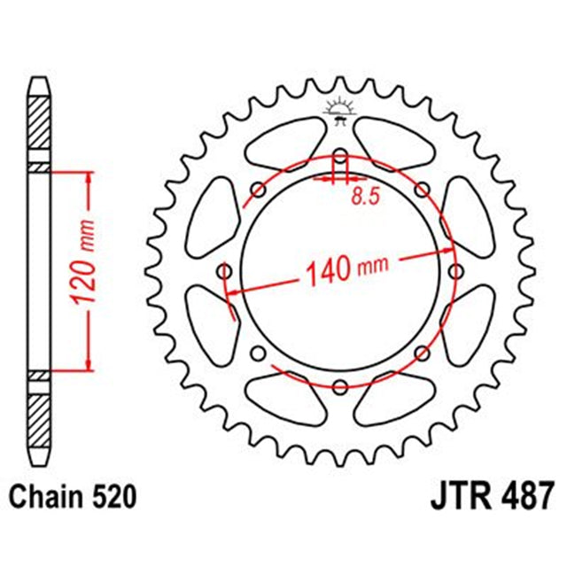 Corona de Acero 42 Dientes JTR487 JT Sprockets