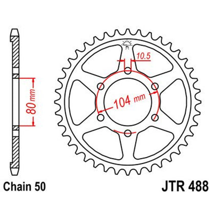 Corona de Acero 38 Dientes JTR488 JT Sprockets