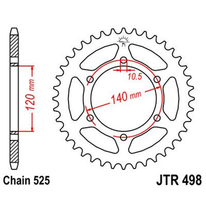 Corona de Acero 38 Dientes JTR498 JT Sprockets