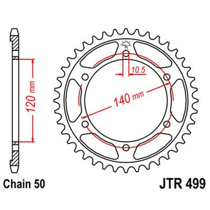 Corona de Acero 45 Dientes JTR499 JT Sprockets
