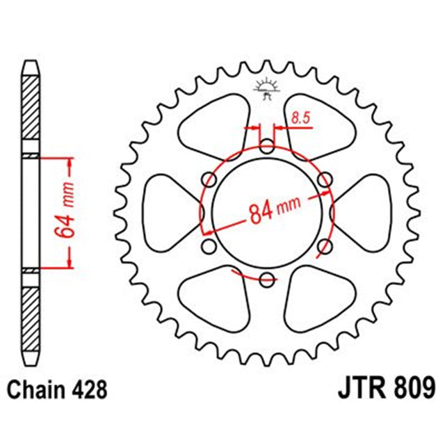 Corona de Acero 53 Dientes JTR809 JT Sprockets