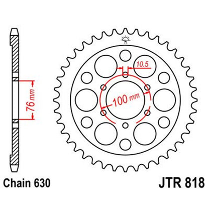 Corona de Acero 41 Dientes JTR818 JT Sprockets