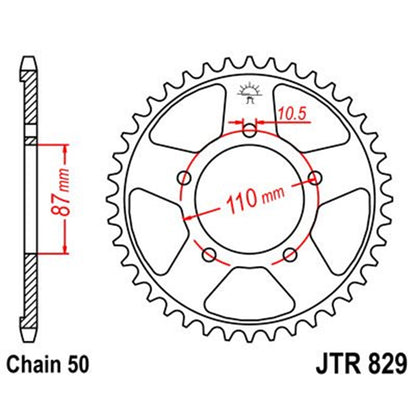 Corona de Acero 43 Dientes JTR829 JT Sprockets