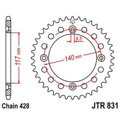 Corona de Acero 48 Dientes JTR831 JT Sprockets