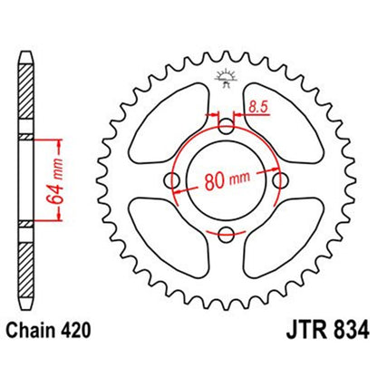 Corona de Acero 48 Dientes JTR834 JT Sprockets