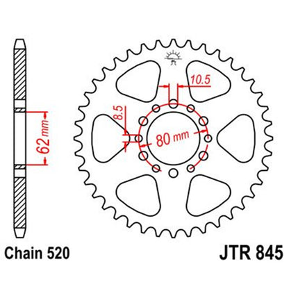 Corona de Acero 47 Dientes JTR845 JT Sprockets