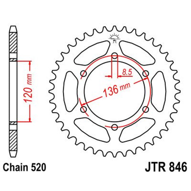 Corona de Acero 40 Dientes JTR846 JT Sprockets