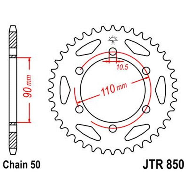 Corona de Acero 34 Dientes JTR850 JT Sprockets