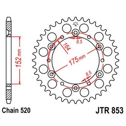 Corona de Acero 45 Dientes JTR853 JT Sprockets