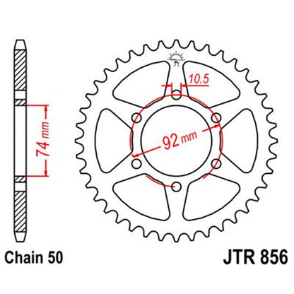 Corona de Acero 45 Dientes JTR856 JT Sprockets