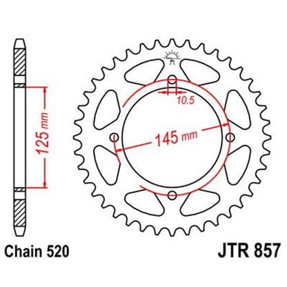 Corona de Acero 41 Dientes JTR857 JT Sprockets