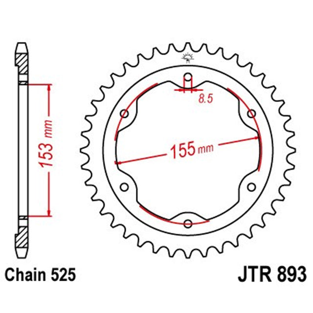 Corona ktm Superduke 1290 Z-38 Acero Zinc Negro JT Sprockets