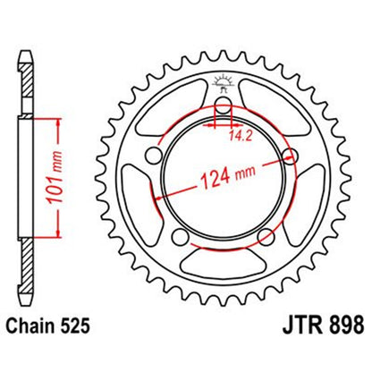 Corona de Acero 38 Dientes Zinc Negro JTR898 JT Sprockets