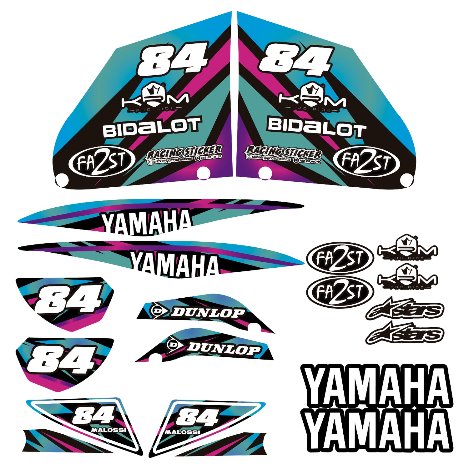 Kit pegatinas Yamaha Aerox holográfico RS-AEROX-HOLO