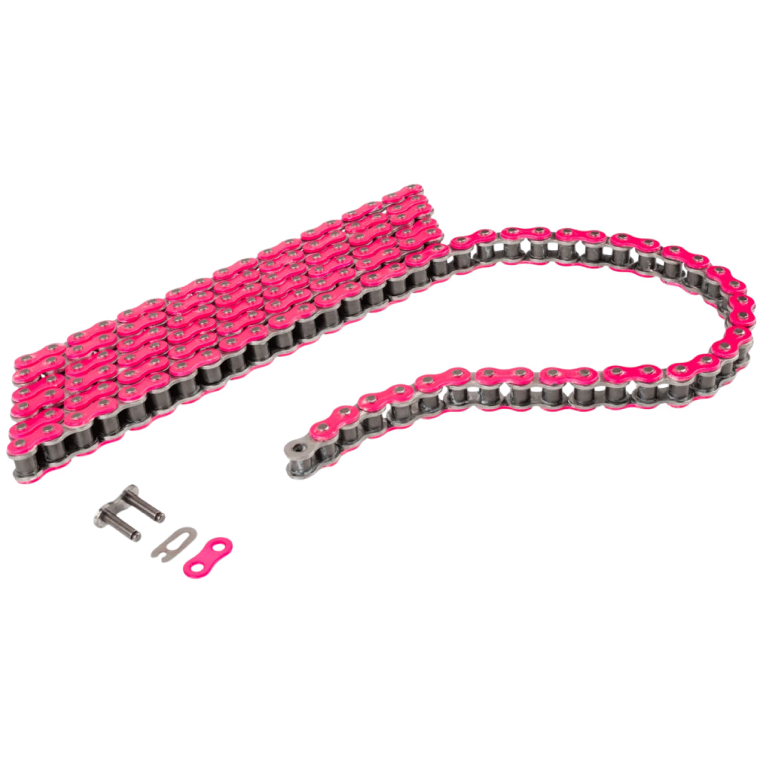 Cadena de transmisión paso 428 140 eslabones rosa fluor Stage6